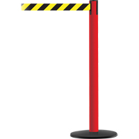 Advance TensaBarrier&reg; Barrier Post, Steel, 36" H, Black/Yellow Tape, 7.5' Tape Length Distribution Jean Lapalme