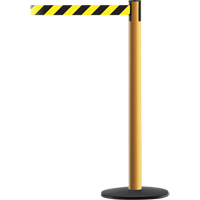 Advance TensaBarrier&reg; Barrier Post, Steel, 36" H, Black/Yellow Tape, 7.5' Tape Length Distribution Jean Lapalme