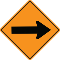 Arrow Roll-Up Temporary Conditions Sign , 24" x 24", Vinyl, Pictogram Distribution Jean Lapalme
