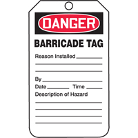 Safety Tags, Plastic, 3-1/4" W x 5-3/4" H, English Distribution Jean Lapalme