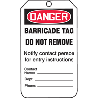 Safety Tags, Plastic, 3-1/4" W x 5-3/4" H, English Distribution Jean Lapalme