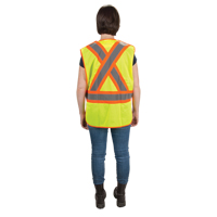 CSA Compliant High Visibility Surveyor Vest, High Visibility Lime-Yellow, Medium, Polyester Distribution Jean Lapalme