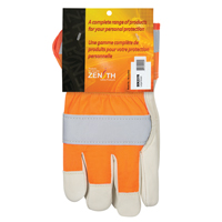 Gants d'ajusteur &agrave; chaleur sup&eacute;rieure orange haute visibilit&eacute;, Grand, Paume en Cuir fleur de vache, Doublure en Thinsulate Distribution Jean Lapalme