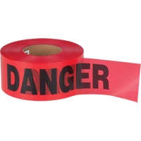 "Danger" Barricade Tape, Bilingual, 3" W x 1000' L, 1.5 mils, Black on Red Distribution Jean Lapalme