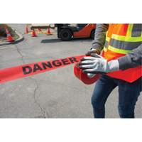 "Danger" Barricade Tape, Bilingual, 3" W x 1000' L, 1.5 mils, Black on Red Distribution Jean Lapalme