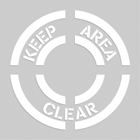 Pochoirs de marquage du sol - Keep Area Clear, Pictogramme, 20" x 20" Distribution Jean Lapalme
