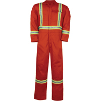 Unlined Hi-Vis Coveralls, Size Small, Orange Distribution Jean Lapalme