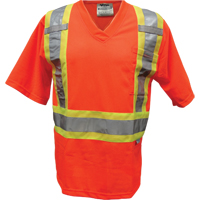 T-shirt de s&eacute;curit&eacute; en maille, Polyester, Petit, Orange Distribution Jean Lapalme