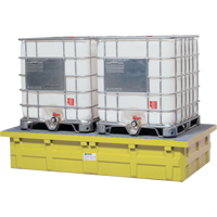 GRV double &agrave; dessus bas sans drain, Capacit&eacute; de d&eacute;versement 385 gal. US, 110" x 55" x 20" Distribution Jean Lapalme