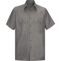 Chemise &agrave; manches courtes en tissu ind&eacute;chirable, Hommes, Grand (grande taille), Gris Distribution Jean Lapalme
