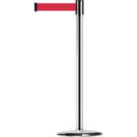Slimline TensaBarrier&reg; Barrier Post, Steel, 38" H, Red Tape, 7.5' Tape Length Distribution Jean Lapalme