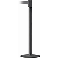 Slimline TensaBarrier&reg; Barrier Post, Steel, 38" H, Black Tape, 7.5' Tape Length Distribution Jean Lapalme