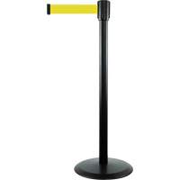 Slimline TensaBarrier&reg; Barrier Post, Steel, 38" H, Yellow Tape, 7.5' Tape Length Distribution Jean Lapalme