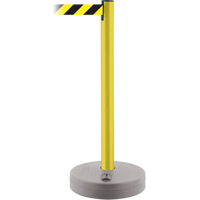 Outdoor TensaBarrier&reg; Barrier Post, Plastic, 37" H, Black/Yellow Tape, 13' Tape Length Distribution Jean Lapalme