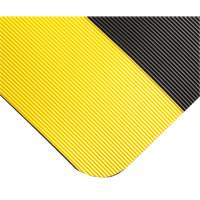 Corrugated Switchboard Matting No.702, 3' W x 10' L, 1/4" Thickness, Black/Yellow, PVC Distribution Jean Lapalme