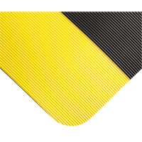 Tapis tr&egrave;s robuste pour panneau de contr&ocirc;le No 720, Ondul&eacute;, 3' x 10' x 5/8", Noir/Jaune, PVC Distribution Jean Lapalme