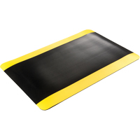 Tapis tr&egrave;s robuste pour panneau de contr&ocirc;le No 720, Ondul&eacute;, 3' x 10' x 5/8", Noir/Jaune, PVC Distribution Jean Lapalme