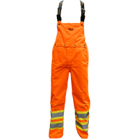 Pantalon de s&eacute;curit&eacute; Journeyman d&eacute;tachable &agrave; bavette, Polyester, Petit, Orange haute visibilit&eacute; Distribution Jean Lapalme