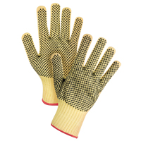 Gants tricot&eacute;s deux c&ocirc;t&eacute;s, sans couture, &agrave; pois, Taille Petit/7, Calibre 7, Rev&ecirc;tement PVC, Enveloppe en Kevlar, ASTM ANSI niveau A2/EN 388 niveau 3 Distribution Jean Lapalme