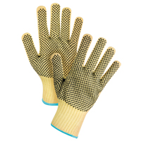 Gants tricot&eacute;s deux c&ocirc;t&eacute;s, sans couture, &agrave; pois, Taille T-Grand/10, Calibre 7, Rev&ecirc;tement PVC, Enveloppe en Kevlar, ASTM ANSI niveau A2/EN 388 niveau 3 Distribution Jean Lapalme