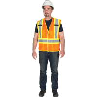 Veste de s&eacute;curit&eacute; d&eacute;tachable en cinq points de premi&egrave;re qualit&eacute;, Orange haute visibilit&eacute;, Grand/T-Grand, Polyester Distribution Jean Lapalme