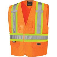 134 Safety Vest, High Visibility Orange, Large/X-Large, Polyester Distribution Jean Lapalme