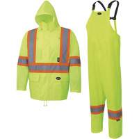 5619 Habit de pluie Oxford 150D, Polyester, 2T-Grand, Jaune lime haute visibilit&eacute; Distribution Jean Lapalme