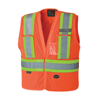 6932 Tear-Away Safety Vest, High Visibility Orange, Medium/Small, Polyester Distribution Jean Lapalme