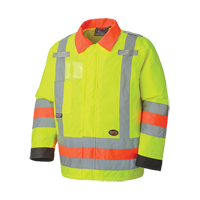 6037 Manteau de s&eacute;curit&eacute; imperm&eacute;able pour le contr&ocirc;le de la circulation, Polyester, Jaune lime haute visibilit&eacute;, T-petit Distribution Jean Lapalme
