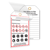 &eacute;tiquettes auto-plastifiantes pour le milieu de travail, Papier cartonn&eacute;, 3-3/8" la x 5-3/4" h, Français Distribution Jean Lapalme