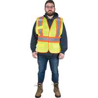 Veste d'arpenteur r&eacute;sistante aux flammes, Jaune lime haute visibilit&eacute;, Moyen, Polyester Distribution Jean Lapalme