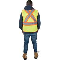 Veste d'arpenteur r&eacute;sistante aux flammes, Jaune lime haute visibilit&eacute;, Moyen, Polyester Distribution Jean Lapalme