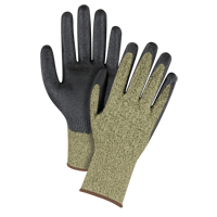 Gants &eacute;lastiques sans coutures r&eacute;sistants &agrave; la coupe noir & jaune, Taille Grand/9, Calibre 13, Rev&ecirc;tement Mousse de nitrile, Enveloppe en Aramide, ASTM ANSI niveau A6 Distribution Jean Lapalme