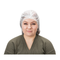 Pleated Bouffant Cap, Polypropylene, 21", White Distribution Jean Lapalme