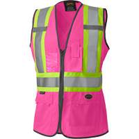 139PK Women's Safety Vest, Pink, X-Small, Polyester Distribution Jean Lapalme