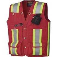 695 Surveyor's / Supervisor's Safety Vest, Red, X-Large, Polyester Distribution Jean Lapalme