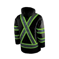 Parka de s&eacute;curit&eacute; doubl&eacute;, Noir, Grand Distribution Jean Lapalme