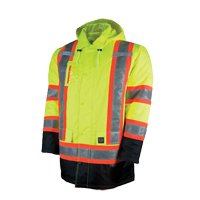 Parka de s&eacute;curit&eacute; doubl&eacute;, Jaune lime haute visibilit&eacute;, Grand Distribution Jean Lapalme