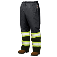 Pantalons &agrave; enfiler de s&eacute;curit&eacute; doubl&eacute;s, Polyester, Grand, Noir Distribution Jean Lapalme