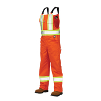 Salopettes de s&eacute;curit&eacute; non doubl&eacute;e, Poly-coton, Grand, Orange haute visibilit&eacute; Distribution Jean Lapalme