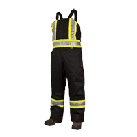 Salopettes de s&eacute;curit&eacute; doubl&eacute;e, Polyester/Polyur&eacute;thane, Grand, Noir Distribution Jean Lapalme