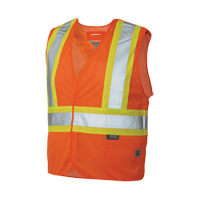 Veste de s&eacute;curit&eacute; d&eacute;tachable en cinq points, Orange haute visibilit&eacute;, Grand/T-Grand, Polyester Distribution Jean Lapalme