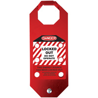 Moraillon de verrouillage pr&eacute;venant l'utilisation conforme aux normes OSHA Danger Stopout Aluma-Tag, Rouge Distribution Jean Lapalme