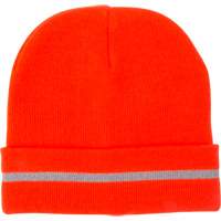 Bonnet en tricot haute visibilit&eacute; avec bande r&eacute;fl&eacute;chissante, Orange haute visibilit&eacute;, Acrylique Distribution Jean Lapalme