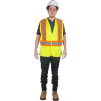 Veste de s&eacute;curit&eacute; pour la circulation, Jaune lime haute visibilit&eacute;, Moyen, Polyester Distribution Jean Lapalme
