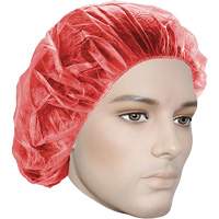 Bouffant Caps, Polypropylene, 21", Red Distribution Jean Lapalme
