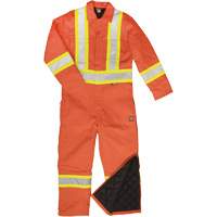 Combinaison en toile avec bandes r&eacute;fl&eacute;chissantes, Petit, Orange Distribution Jean Lapalme