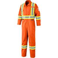 7702 FR Hi-Vis Safety Coveralls, Size 36, Orange Distribution Jean Lapalme