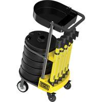 Chariot de transport avec plateau pour barri&egrave;re PLUS, 75' lo, M&eacute;tal, Jaune Distribution Jean Lapalme