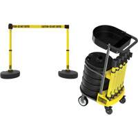 Chariot de transport avec plateau pour barri&egrave;re PLUS, 75' lo, M&eacute;tal, Jaune Distribution Jean Lapalme